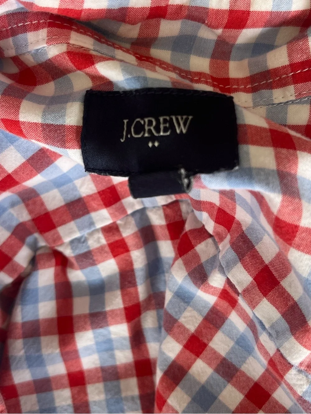 J. Crew Red and Blue Plaid Button-Down Shirt medium